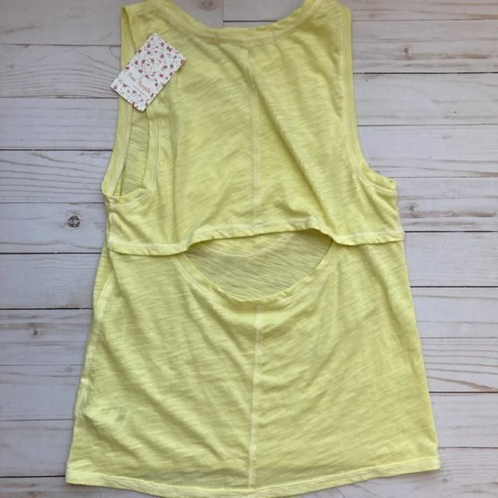 Free People Martine Electric Lemon Tank Sz XS NWT
